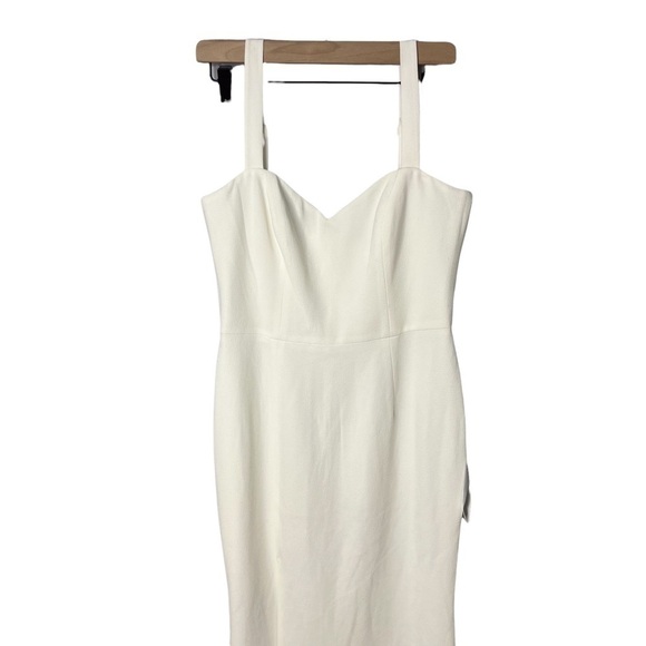 Dress The Population Estella Dress Gown Leg Slit White Size Medium Wedding - Picture 4 of 12